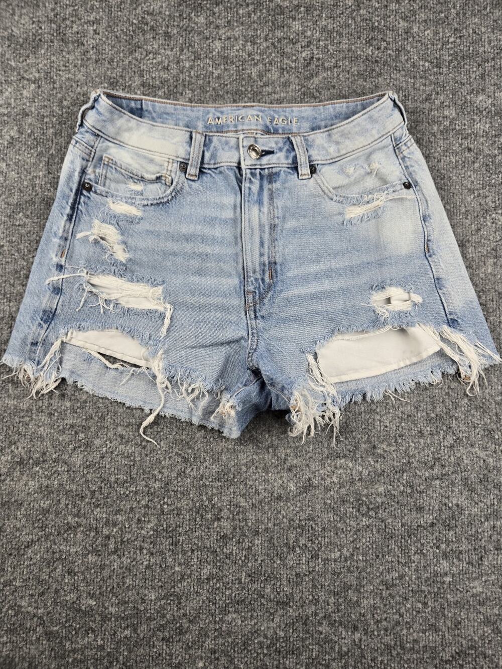 American Eagle Outfitters Shorts Size 6 Blue Cutoff Grunge Distressed #697